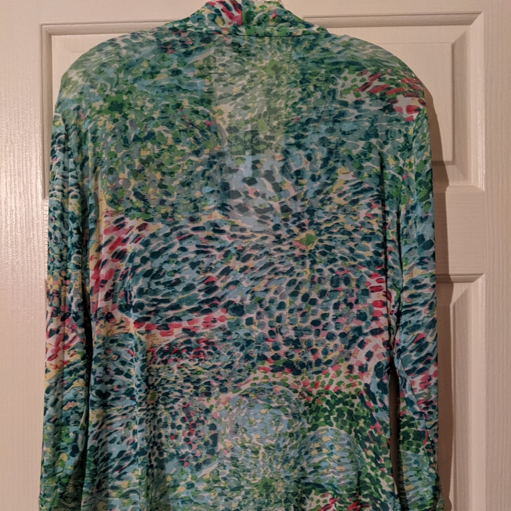 NWT Gorgeous Multi Colored Mesh Top M - Picture 8 of 8